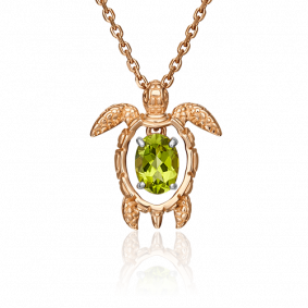 Золотая подвеска Platina 03-3060-00-205-1110-57 с хризолитом 03-3060-00-205-1110-57 фото