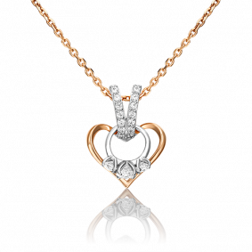 Подвеска из комбинированного золота Platina 03-3068-00-501-1111-38 с фианитом 03-3068-00-501-1111-38 фото