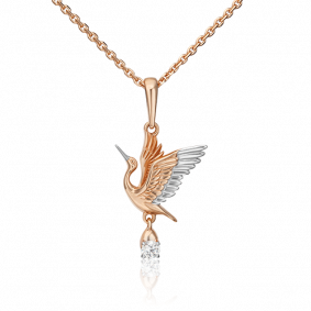 Золотая подвеска Platina 03-3079-00-401-1110-03 с фианитом 03-3079-00-401-1110-03 фото