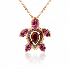 Золотая подвеска Platina 03-3113-00-204-1110-46 с гранатом 03-3113-00-204-1110-46 фото