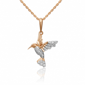 Золотая подвеска Platina 03-3118-00-401-1110-24 с фианитом 03-3118-00-401-1110-24 фото