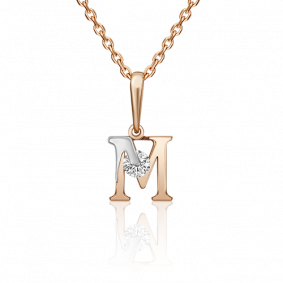 Золотая подвеска Platina 03-3119-М-501-1111-38 с фианитом 03-3119-М-501-1111-38 фото