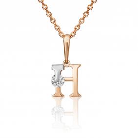 Золотая подвеска-буква Н Platina с фианитом 03-3119-Н-401-1111 03-3119-Н-401-1111 фото