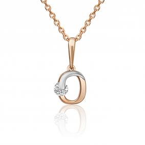 Подвеска-буква О из комбинированного золота Platina с фианитом 03-3119-О-501-1111-38 03-3119-О-501-1111-38 фото