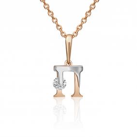 Подвеска из комбинированного золота Platina 03-3119-П-401-1111 с фианитом 03-3119-П-401-1111 фото