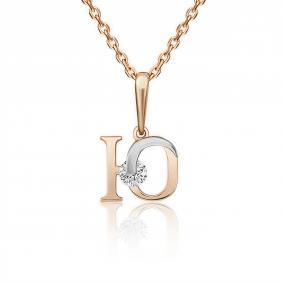 Подвеска-буква Ю из комбинированного золота Platina с фианитом 03-3119-Ю-401-1111 03-3119-Ю-401-1111 фото