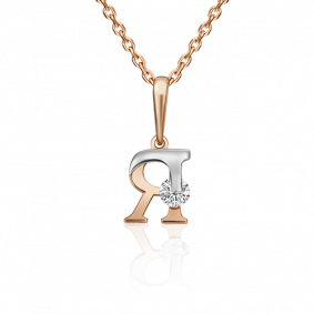 Золотая подвеска Platina 03-3119-Я-501-1111-38 с фианитом 03-3119-Я-501-1111-38 фото