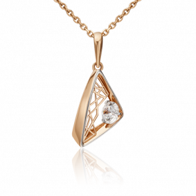 Золотая подвеска Platina 03-3137-00-501-1110-38 с фианитом 03-3137-00-501-1110-38 фото