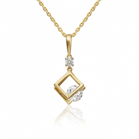 Подвеска из лимонного золота Platina 03-3140-00-501-1130-38 с фианитом 03-3140-00-501-1130-38 фото