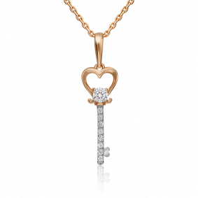 Золотая подвеска Platina 03-3141-00-401-1110-03 с фианитом 03-3141-00-401-1110-03 фото