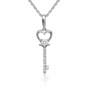 Подвеска из белого золота Platina 03-3141-00-401-1120-03 с фианитом 03-3141-00-401-1120-03 фото