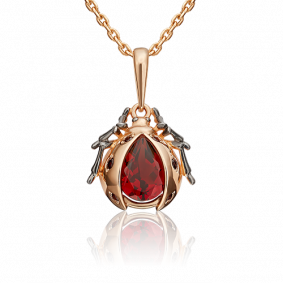 Золотая подвеска Platina 03-3142-00-204-1110-57 с гранатом 03-3142-00-204-1110-57 фото