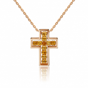 Золотая подвеска Platina 03-3148-00-206-1110-57 с цитрином 03-3148-00-206-1110-57 фото