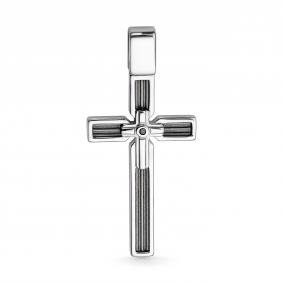 Серебряная подвеска АЛЬКОР 03-3169/00ЧБ-17 с чёрным бриллиантом 03-3169/00ЧБ-17 фото