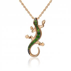 Золотая подвеска Platina с хромдиопсидом 03-3208-00-723-1110-57 03-3208-00-723-1110-57 фото