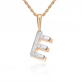 Золотая подвеска-буква Е Platina с фианитом 03-3418-Е-401-1111 03-3418-Е-401-1111 фото