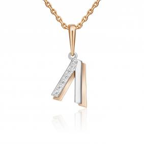 Подвеска-буква Л из комбинированного золота Platina с фианитом 03-3418-Л-401-1111 03-3418-Л-401-1111 фото