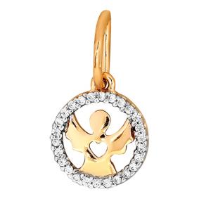 Золотая подвеска Золотые узоры 03-3430 с цирконием 03-3430 фото