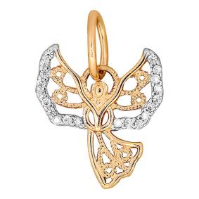 Золотая подвеска Золотые узоры 03-3433 с цирконием 03-3433 фото