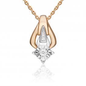 Подвеска из комбинированного золота Platina 03-3457-00-101-1111 с бриллиантом 03-3457-00-101-1111 фото