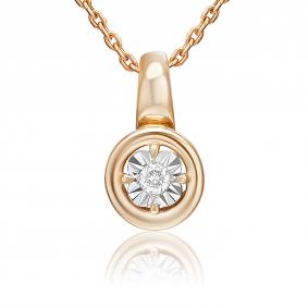 Подвеска из комбинированного золота Platina 03-3469-00-101-1111 с бриллиантом 03-3469-00-101-1111 фото