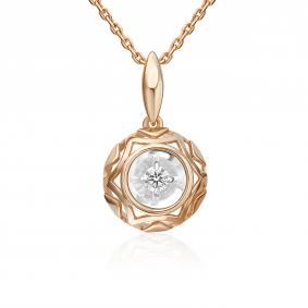 Подвеска из комбинированного золота Platina 03-3472-00-101-1111 с бриллиантом 03-3472-00-101-1111 фото