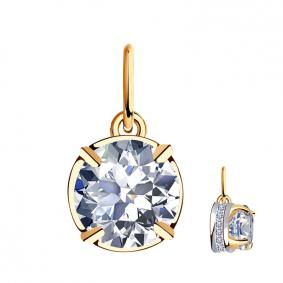 Золотая подвеска Золотые узоры 03-3479 с цирконием 03-3479 фото