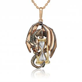 Подвеска Символ года Дракон из комбинированного золота Platina 03-3500-00-000-1113 03-3500-00-000-1113 фото