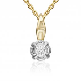 Подвеска из комбинированного золота Platina 03-3529-00-101-1121 с бриллиантом 03-3529-00-101-1121 фото