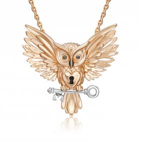 Подвеска из комбинированного золота Platina 03-3547-00-000-1111 с эмалью 03-3547-00-000-1111 фото