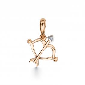 Подвеска из золочёного серебра АЛЬКОР 03-3554/000Б-06 с бриллиантом 03-3554/000Б-06 фото