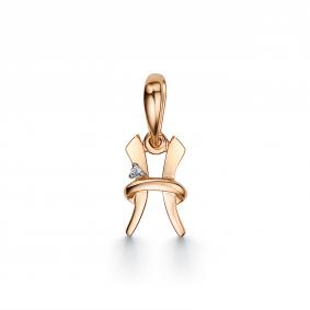 Подвеска Знак зодиака Рыбы из золочёного серебра АЛЬКОР с бриллиантом 03-3555/000Б-06 03-3555/000Б-06 фото