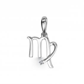Серебряная подвеска Знак зодиака Дева АЛЬКОР с бриллиантом 03-3559/000Б-00 03-3559/000Б-00 фото
