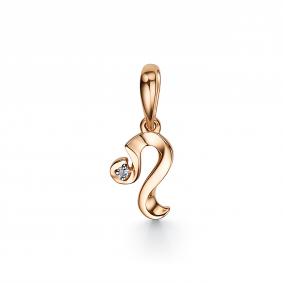 Подвеска Знак зодиака Лев из золочёного серебра АЛЬКОР с бриллиантом 03-3560/000Б-06 03-3560/000Б-06 фото