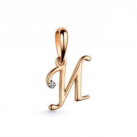 Подвеска-буква из золочёного серебра И АЛЬКОР с бриллиантом 03-3573/000Б-06 03-3573/000Б-06 фото