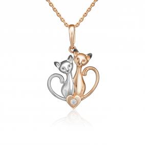 Золотая подвеска Platina 03-3576-00-401-1110 с фианитом 03-3576-00-401-1110 фото