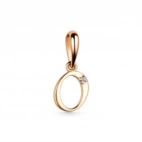 Подвеска-буква из золочёного серебра О АЛЬКОР с бриллиантом 03-3576/000Б-06 03-3576/000Б-06 фото