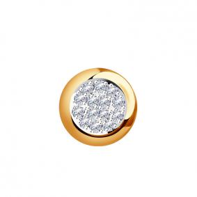 Золотая подвеска Золотые узоры 03-3584 с цирконием 03-3584 фото