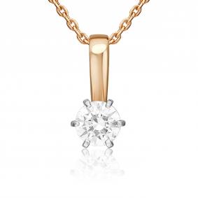 Подвеска из комбинированного золота Platina 03-3595-00-101-1111 с бриллиантом 03-3595-00-101-1111 фото