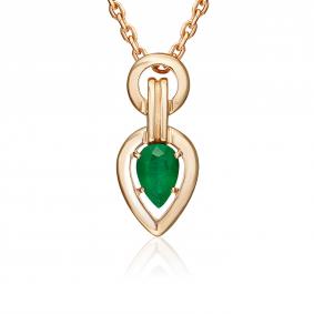 Золотая подвеска Platina 03-3612-00-103-1110 с изумрудом 03-3612-00-103-1110 фото