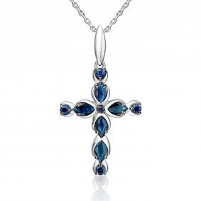 Подвеска из белого золота Platina 03-3617-00-102-1120 с сапфиром 03-3617-00-102-1120 фото