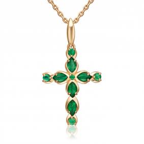 Золотая подвеска Platina 03-3617-00-103-1110 с изумрудом 03-3617-00-103-1110 фото