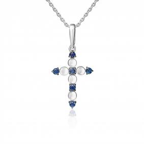 Подвеска из белого золота Platina 03-3618-00-102-1120 с сапфиром 03-3618-00-102-1120 фото