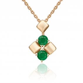 Золотая подвеска Platina 03-3619-00-103-1110 с изумрудом 03-3619-00-103-1110 фото
