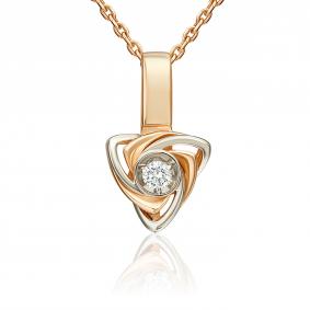 Подвеска из комбинированного золота Platina 03-3620-00-101-1111 с бриллиантом 03-3620-00-101-1111 фото