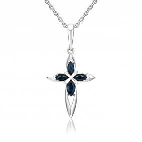 Подвеска из белого золота Platina 03-3631-00-102-1120 с сапфиром 03-3631-00-102-1120 фото