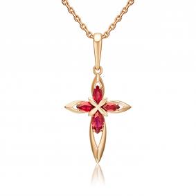 Золотая подвеска Platina 03-3631-00-104-1110 с рубином 03-3631-00-104-1110 фото