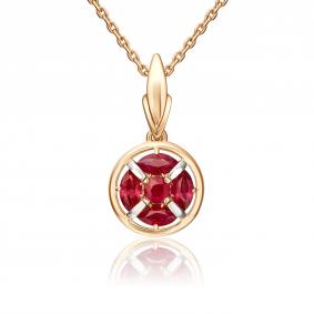 Золотая подвеска Platina 03-3632-00-104-1110 с рубином 03-3632-00-104-1110 фото