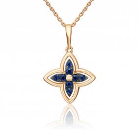 Золотая подвеска Platina 03-3634-00-102-1110 с сапфиром 03-3634-00-102-1110 фото