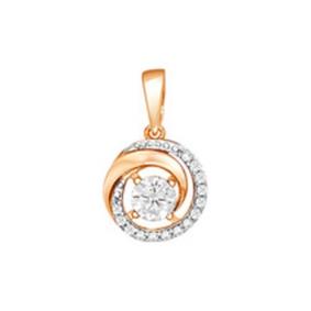 Золотая подвеска Золотые узоры 03-3639 с цирконием 03-3639 фото